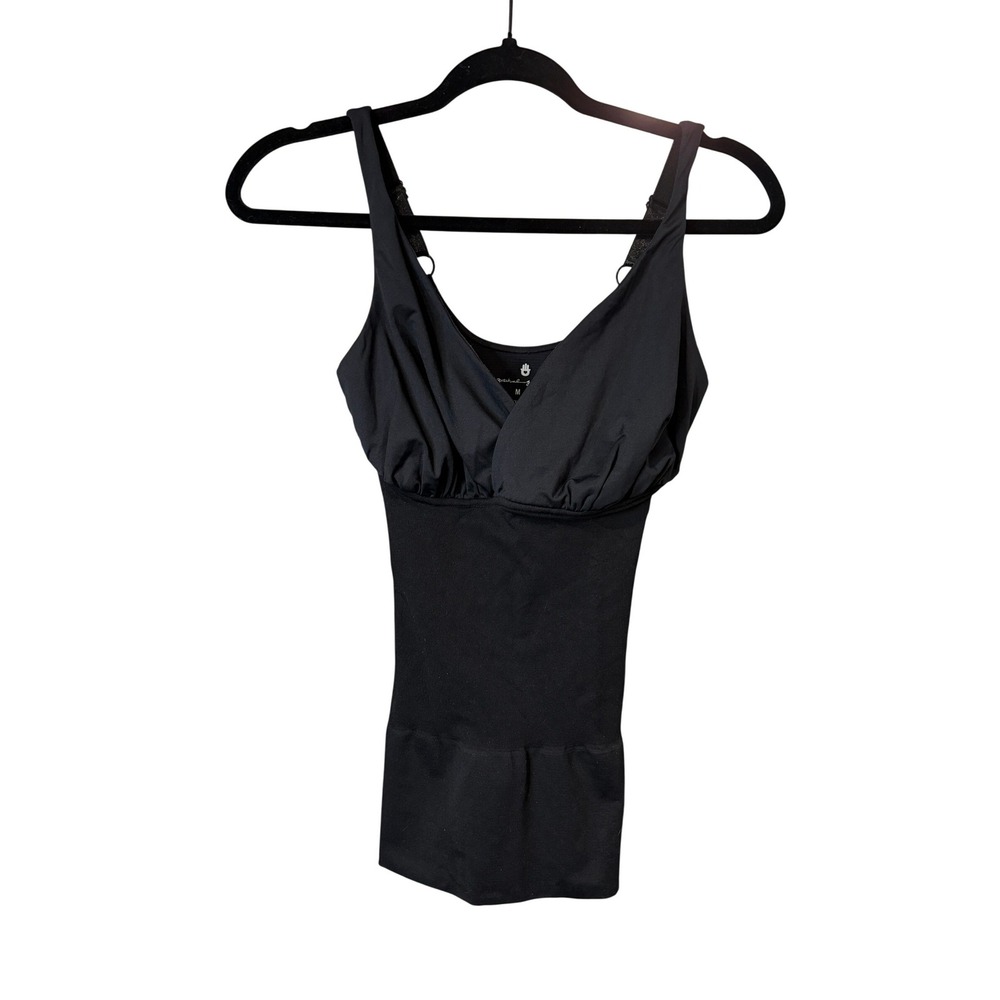 Spiritual Gangster Black Surplice Ribbed Yoga Tank Top‎ M/L Adjustable Straps